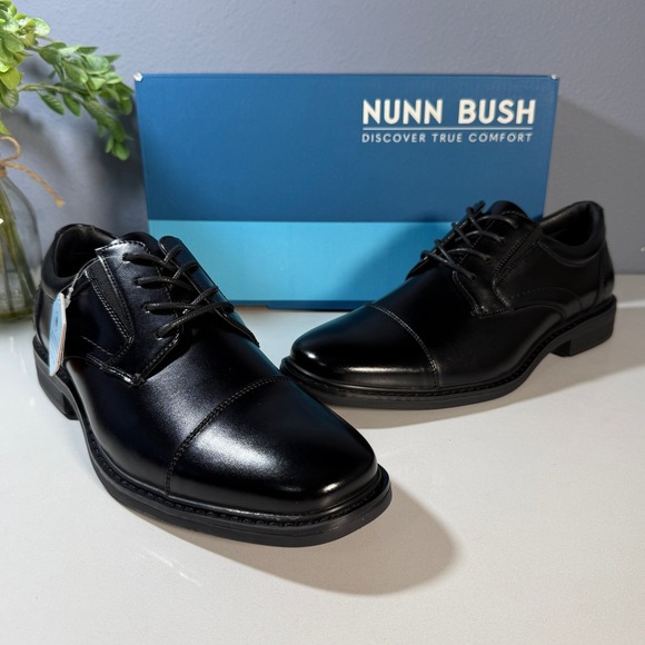 nunn bush dress shoes Chase Work Men's Plain Toe Oxford Shoes, Size: 8.5, Black Smooth leather upper in a classic oxford silhouette perfect for all of your formal events Nunn Bush Cap Toe Oxford